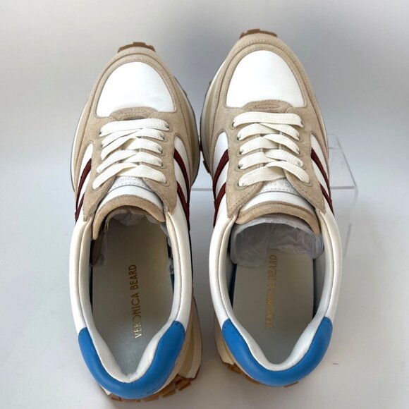 Veronica Beard Valentina Womens Suede White Beige Sneakers Size 8 M - Picture 4 of 8